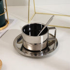 Steel Coffee Set Stainless Steel Double Wall Cup with Saucer