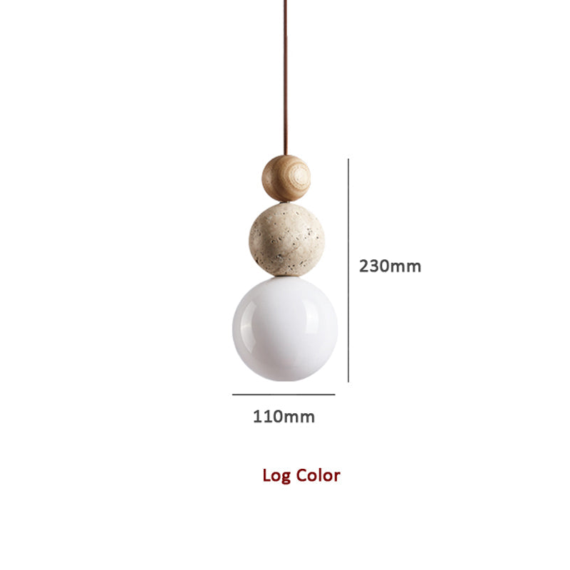 SteinAura: Travertine Pendant Light Made of Natural Stone – Modern Design for Dining Rooms & Living Rooms