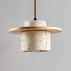 SteinGlanz: Modern Pendant Light with Travertine Shade