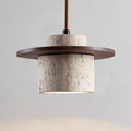 SteinGlanz: Modern Pendant Light with Travertine Shade