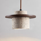 SteinGlanz: Modern Pendant Light with Travertine Shade