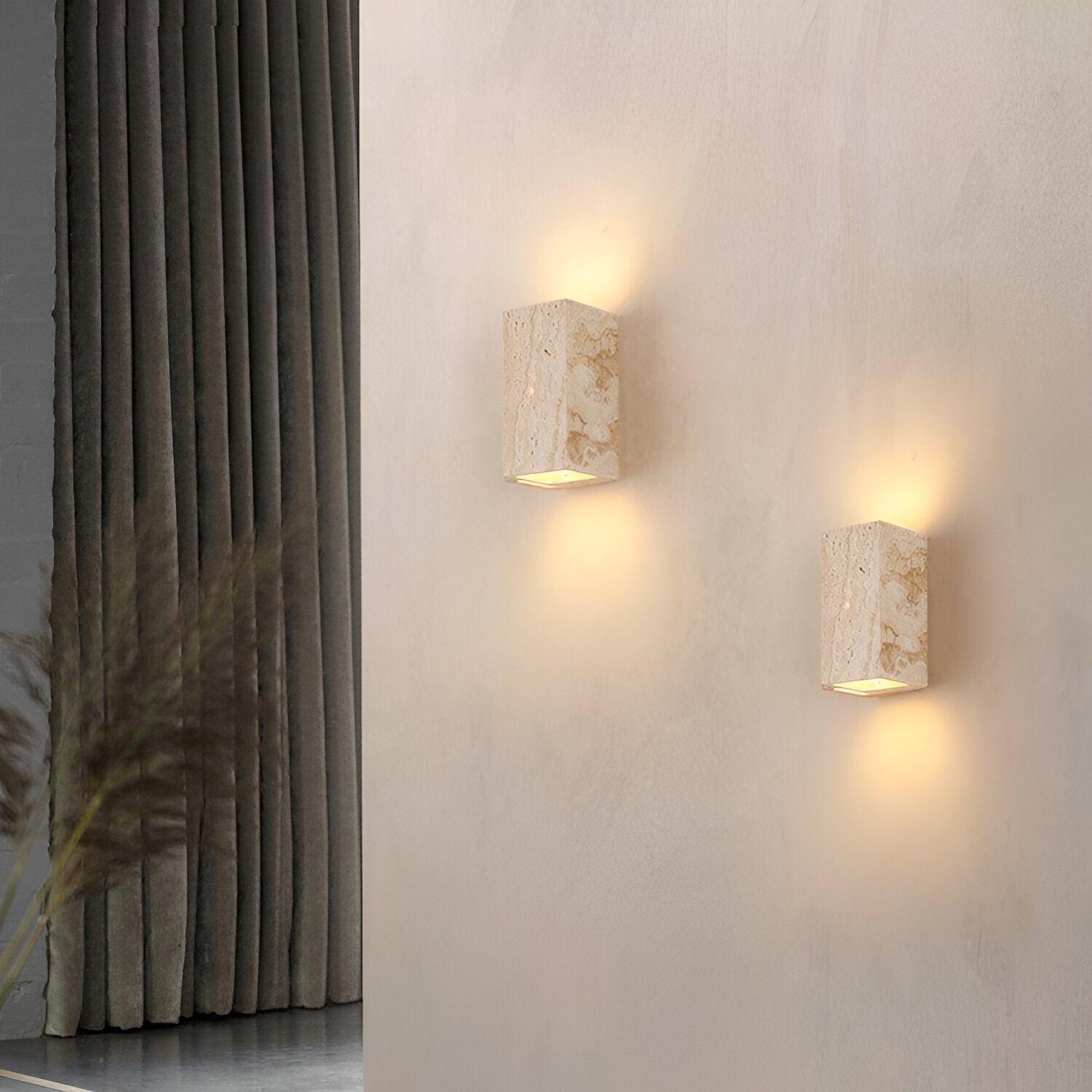 SteinLume: Travertine Wall Light – Modern LED Wall Lamp for Indoor & Outdoor Use