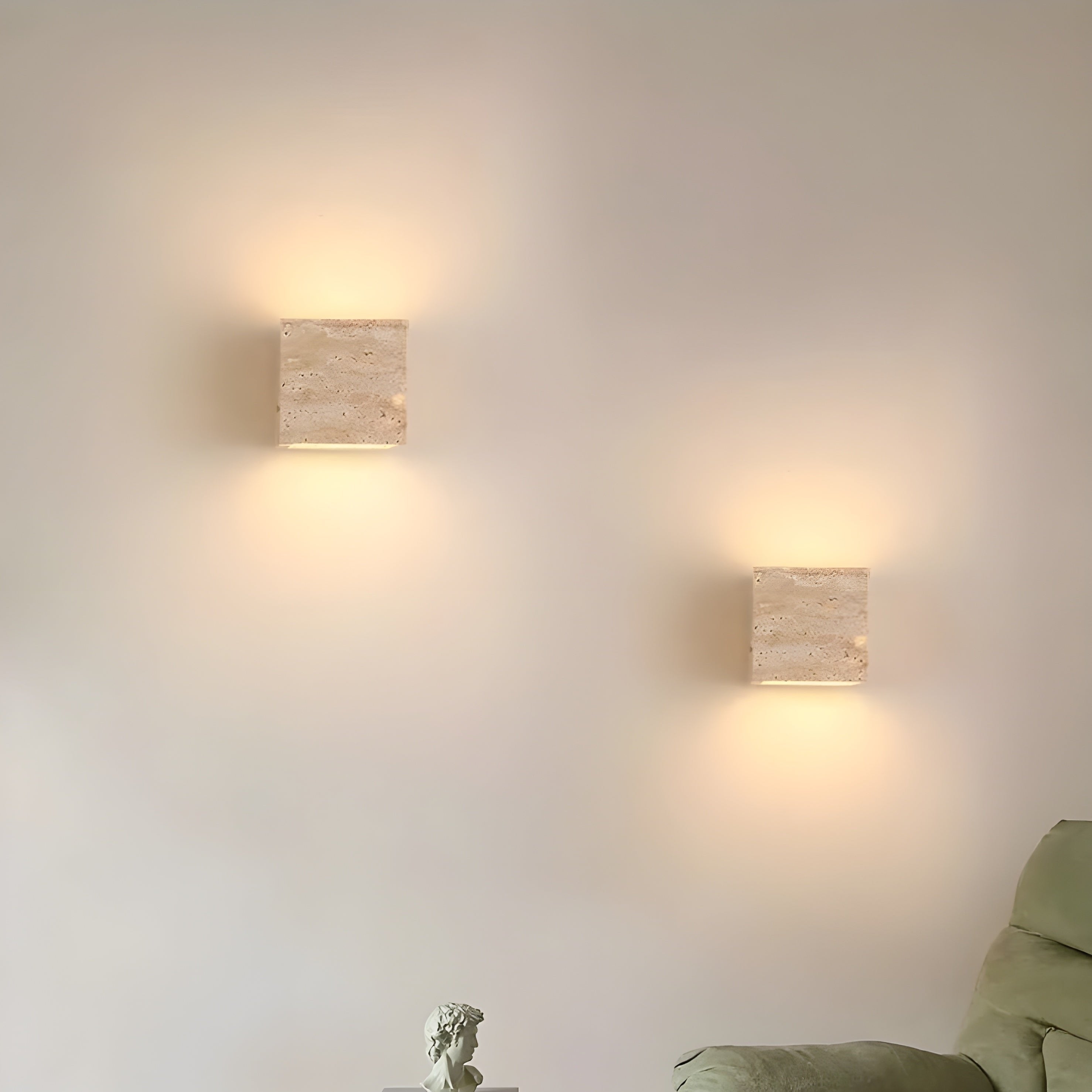 SteinLume: Travertine Wall Light – Modern LED Wall Lamp for Indoor & Outdoor Use