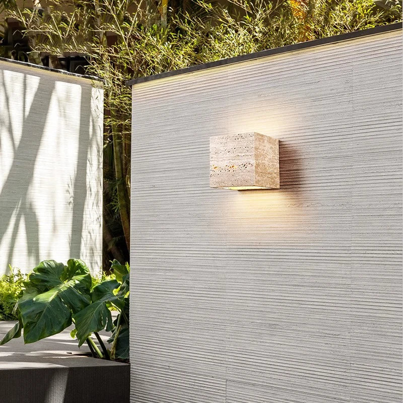 SteinLume: Travertine Wall Light – Modern LED Wall Lamp for Indoor & Outdoor Use
