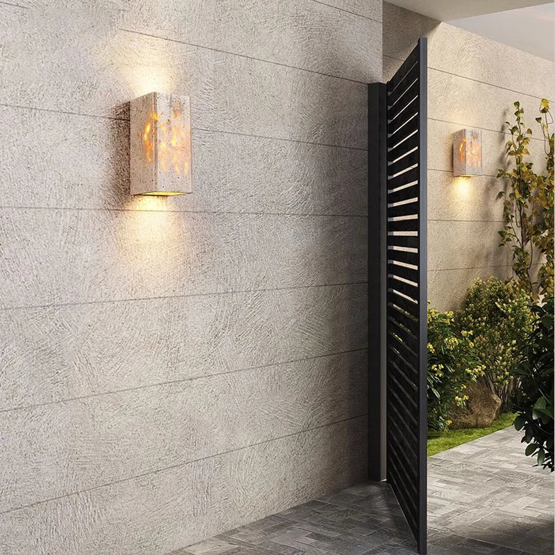SteinLume: Travertine Wall Light – Modern LED Wall Lamp for Indoor & Outdoor Use