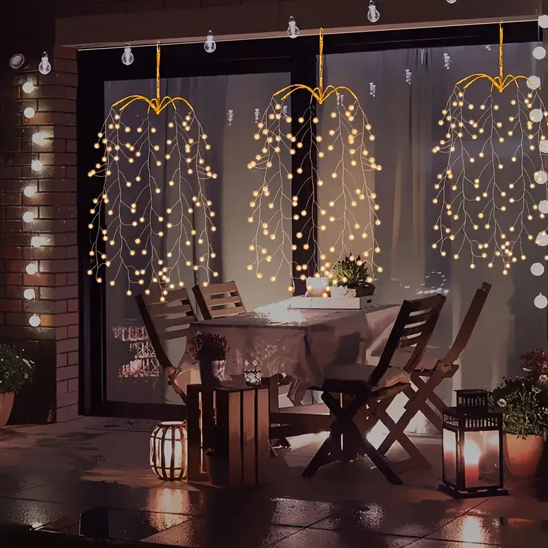 StellaBaum: 3-Piece Set Tree-Shaped LED String Lights – Christmas Lighting for Garden & Terrace