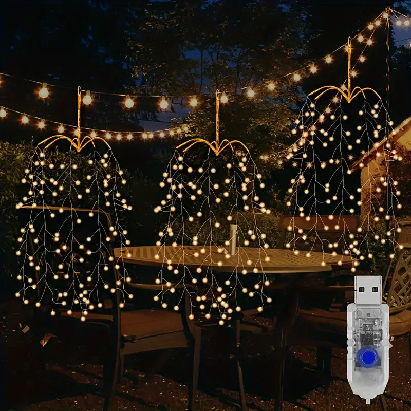 StellaBaum: 3-Piece Set Tree-Shaped LED String Lights – Christmas Lighting for Garden & Terrace