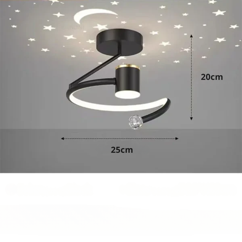 StellaGlow: Round LED Ceiling Light with Starry Sky Effect & Dimmable Light Color – for Bedrooms & Children's Rooms