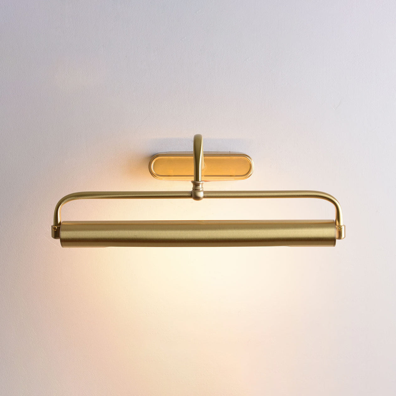 Brushed Brass Gallery Picture Light, Adjustable