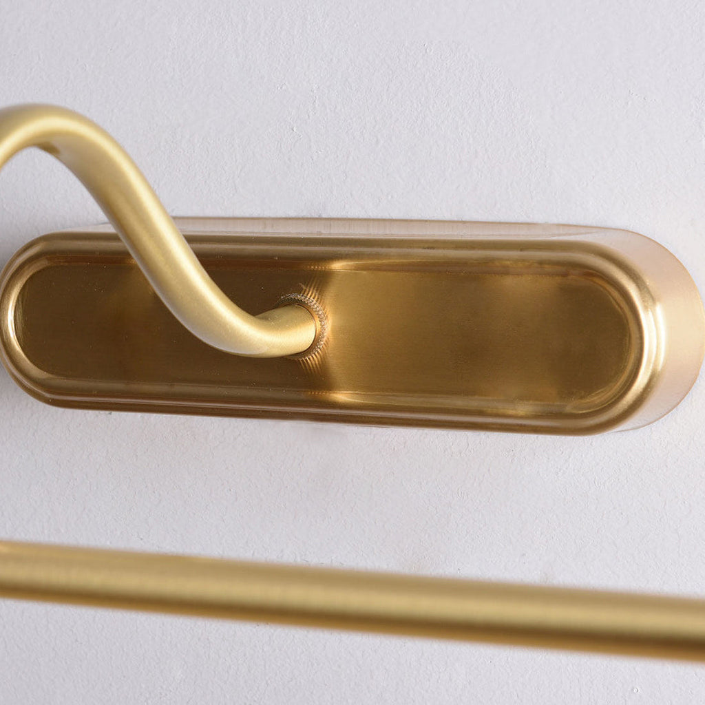 Brushed Brass Gallery Picture Light, Adjustable