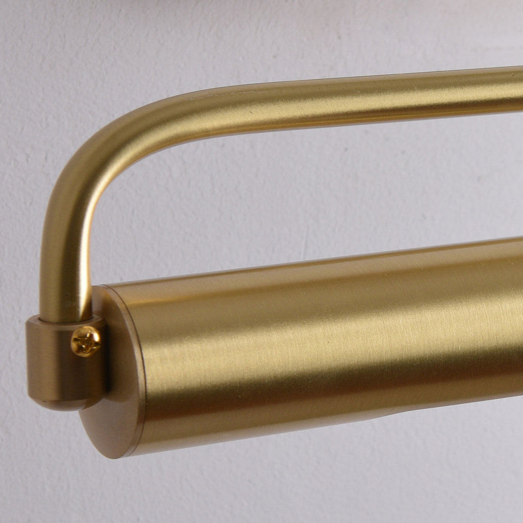 Brushed Brass Gallery Picture Light, Adjustable