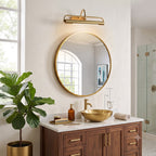 Brushed Brass Gallery Picture Light, Adjustable