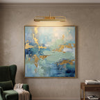 Brushed Brass Gallery Picture Light, Adjustable