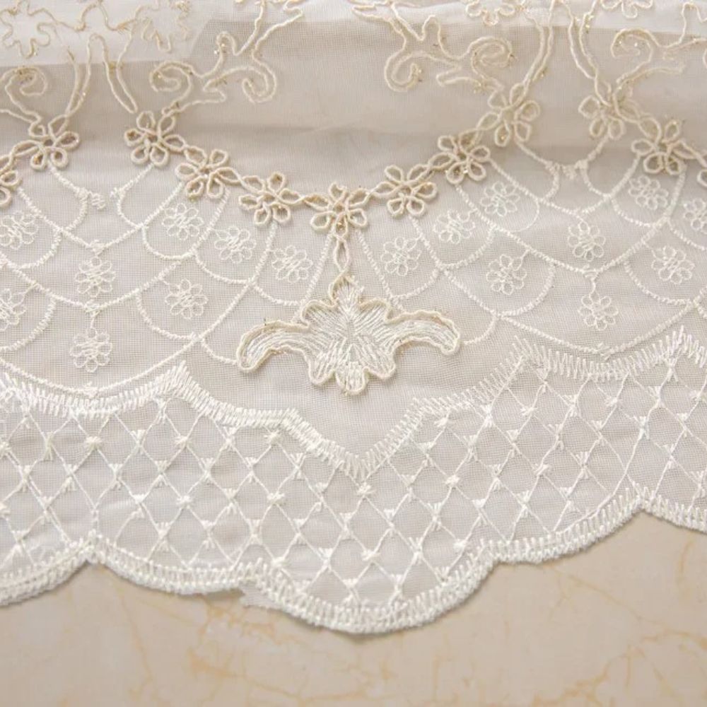 EmbroideryGlory: Classic Curtains with Lace Embroidery – Elegant and Easy Care for Bedrooms