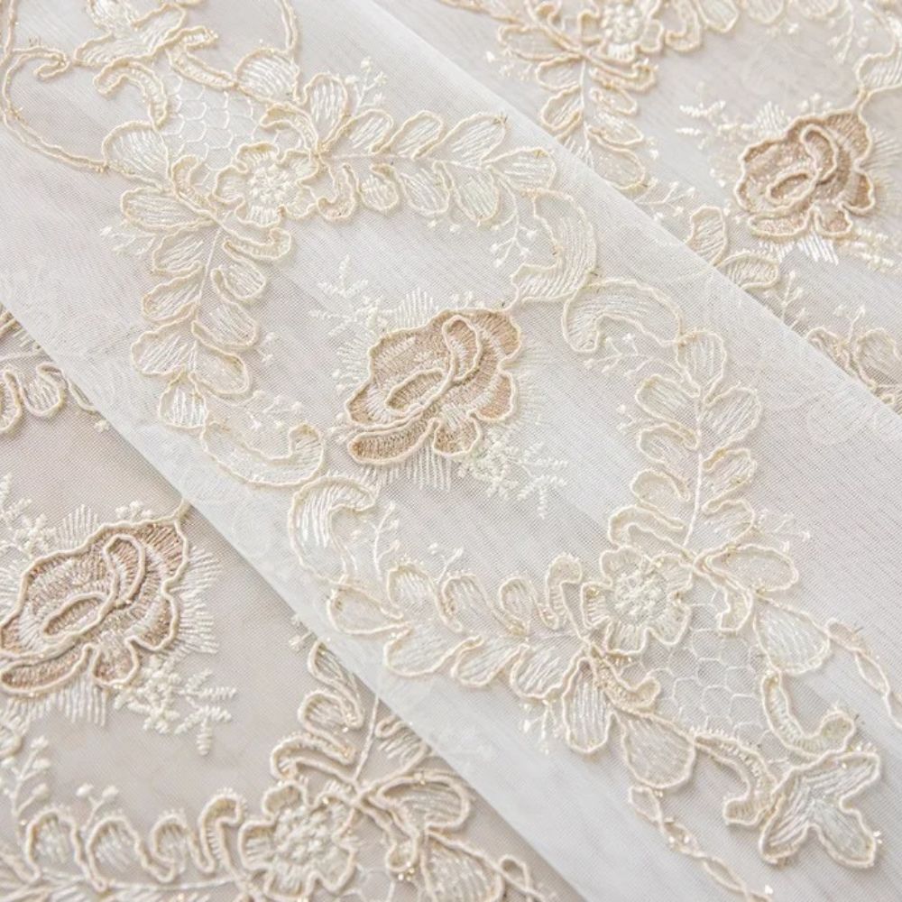 EmbroideryGlory: Classic Curtains with Lace Embroidery – Elegant and Easy Care for Bedrooms