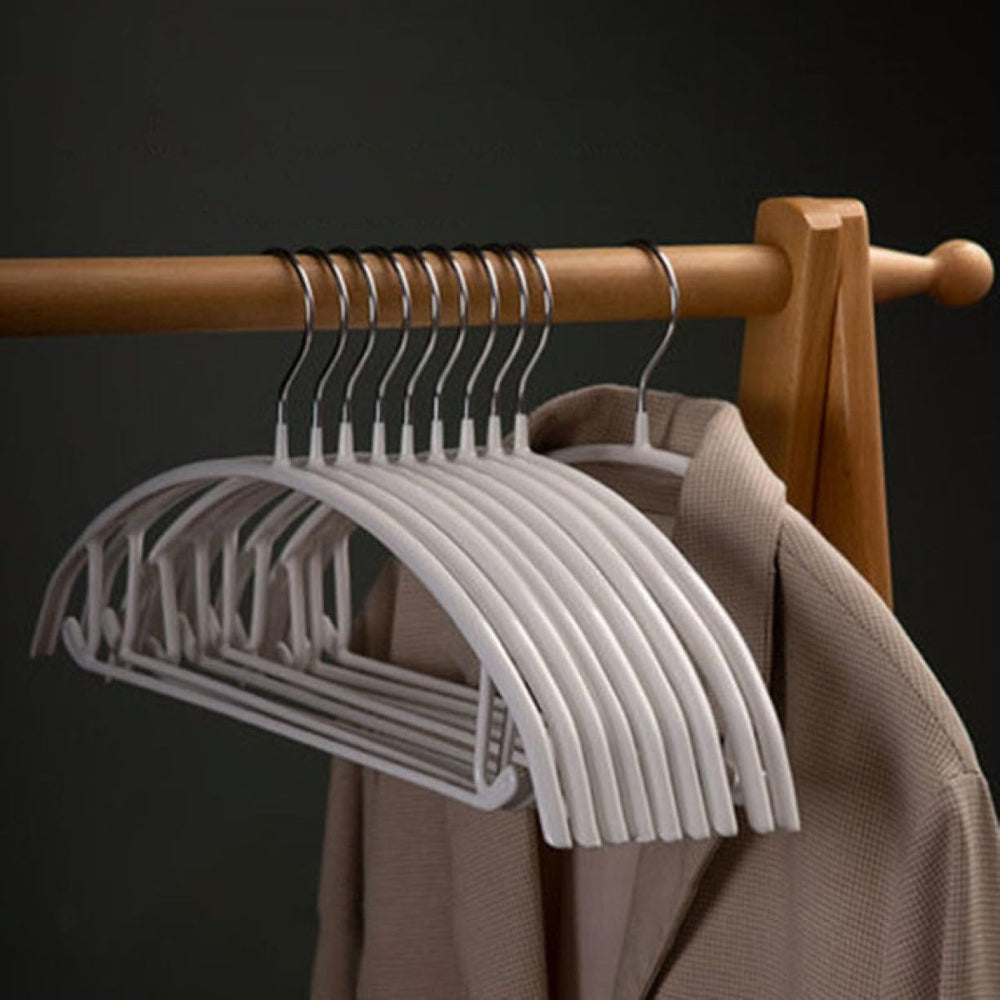 StilKurve: Hangers with Ergonomic Design – Durable, Non-Slip & Versatile for Jackets, Blouses & Dresses (Pack of 10)