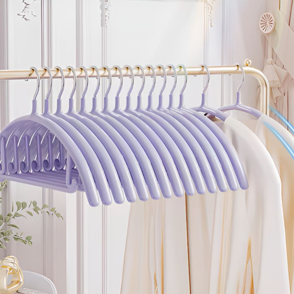 StilKurve: Hangers with Ergonomic Design – Durable, Non-Slip & Versatile for Jackets, Blouses & Dresses (Pack of 10)