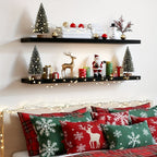 StilLang: Modern Wall Shelves – 2 Pieces, Extra Wide & Floating with Invisible Brackets for Books & Decor in the Living Room