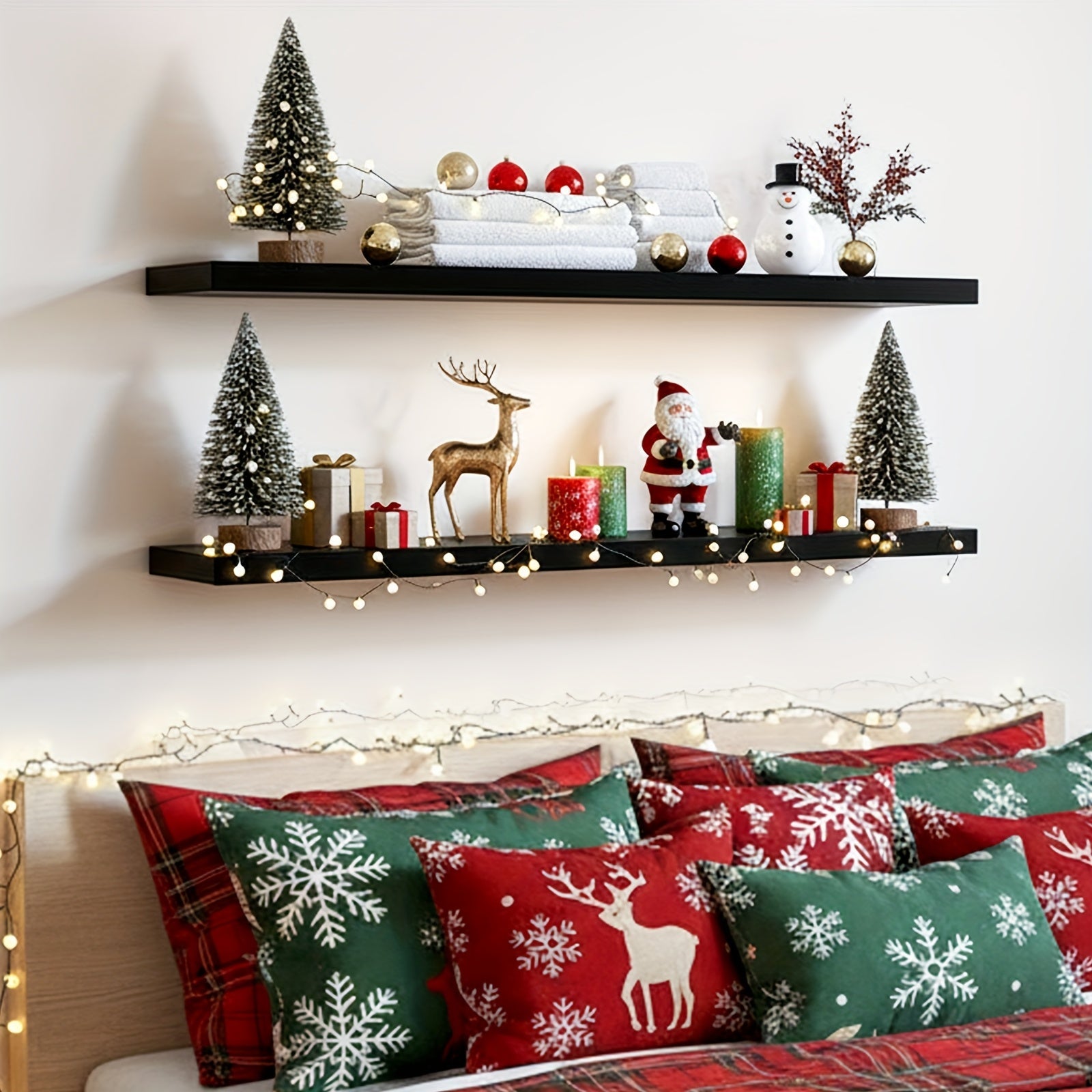 StilLang: Modern Wall Shelves – 2 Pieces, Extra Wide & Floating with Invisible Brackets for Books & Decor in the Living Room