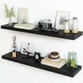 StilLang: Modern Wall Shelves – 2 Pieces, Extra Wide & Floating with Invisible Brackets for Books & Decor in the Living Room