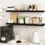 StilLang: Modern Wall Shelves – 2 Pieces, Extra Wide & Floating with Invisible Brackets for Books & Decor in the Living Room