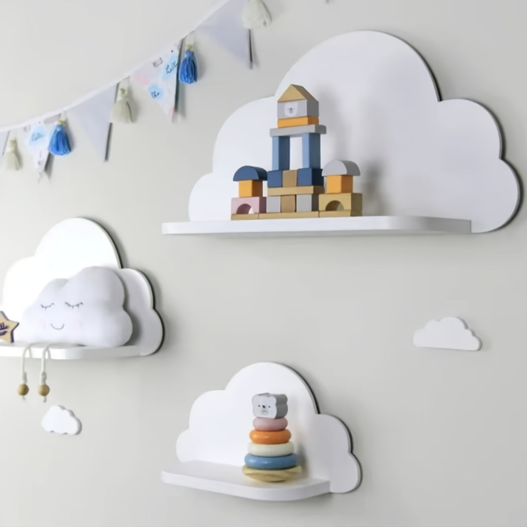 StilWelle: Modern Wall Shelves – Set of 3, Space-Saving & Floating with Wave Design for Bedroom & Living Room