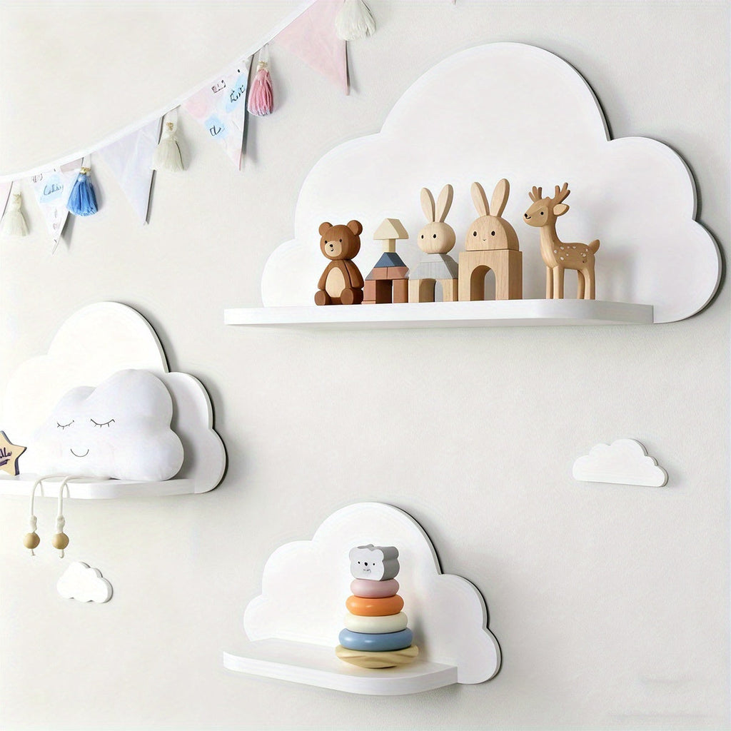 StilWelle: Modern Wall Shelves – Set of 3, Space-Saving & Floating with Wave Design for Bedroom & Living Room