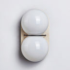 Travertine Twin-Shade Wall Sconce, Wabi-Sabi
