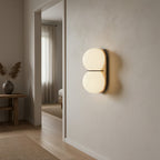 Travertine Twin-Shade Wall Sconce, Wabi-Sabi