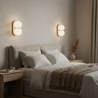 Travertine Twin-Shade Wall Sconce, Wabi-Sabi
