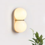 Travertine Twin-Shade Wall Sconce, Wabi-Sabi
