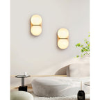 Travertine Twin-Shade Wall Sconce, Wabi-Sabi