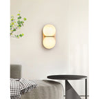 Travertine Twin-Shade Wall Sconce, Wabi-Sabi