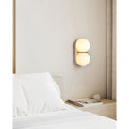 Travertine Twin-Shade Wall Sconce, Wabi-Sabi