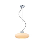 Oval White Glass Pendant Light, Tilt Balance 11.8"