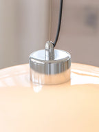 Oval White Glass Pendant Light, Tilt Balance 11.8"