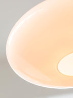 Oval White Glass Pendant Light, Tilt Balance 11.8"