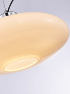 Oval White Glass Pendant Light, Tilt Balance 11.8"