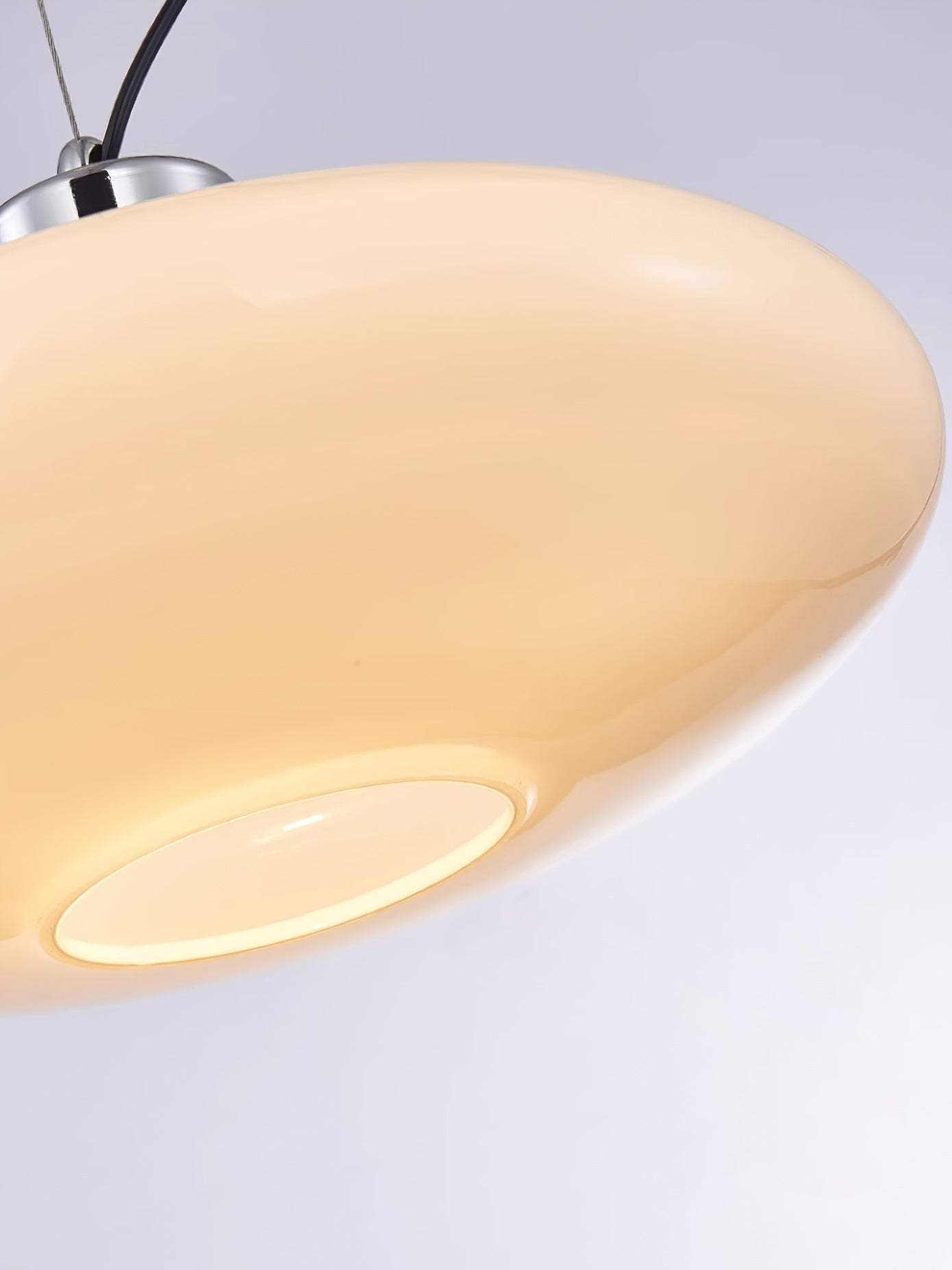 Oval White Glass Pendant Light, Tilt Balance 11.8"