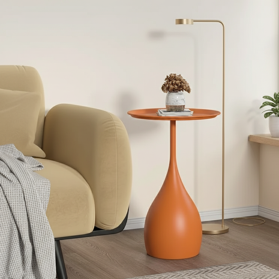 Stilsphäre: Round Side Table Metal Mobile & Decorative – for Sofa & Nightstand