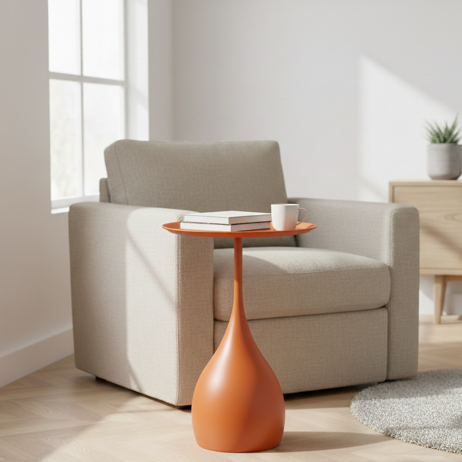 Stilsphäre: Round Side Table Metal Mobile & Decorative – for Sofa & Nightstand