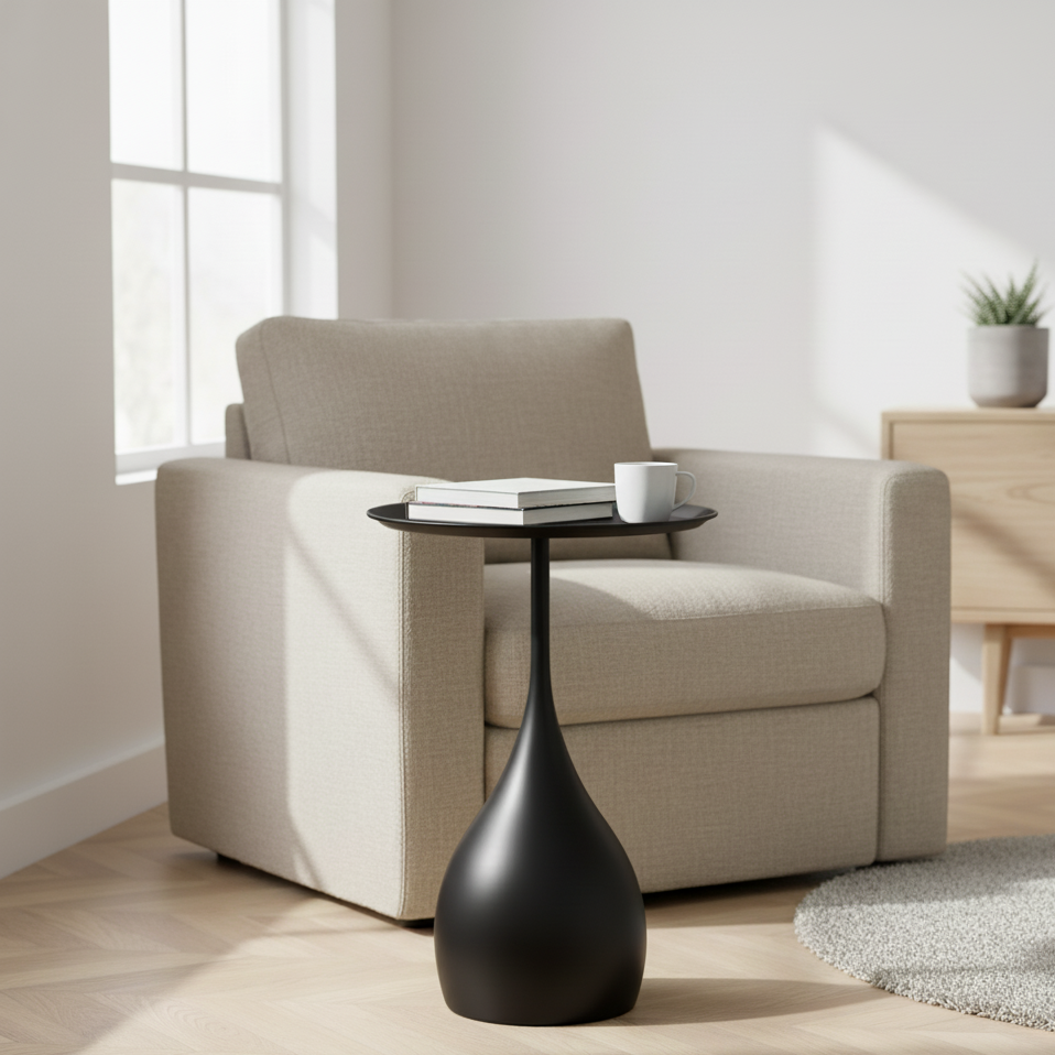 Stilsphäre: Round Side Table Metal Mobile & Decorative – for Sofa & Nightstand