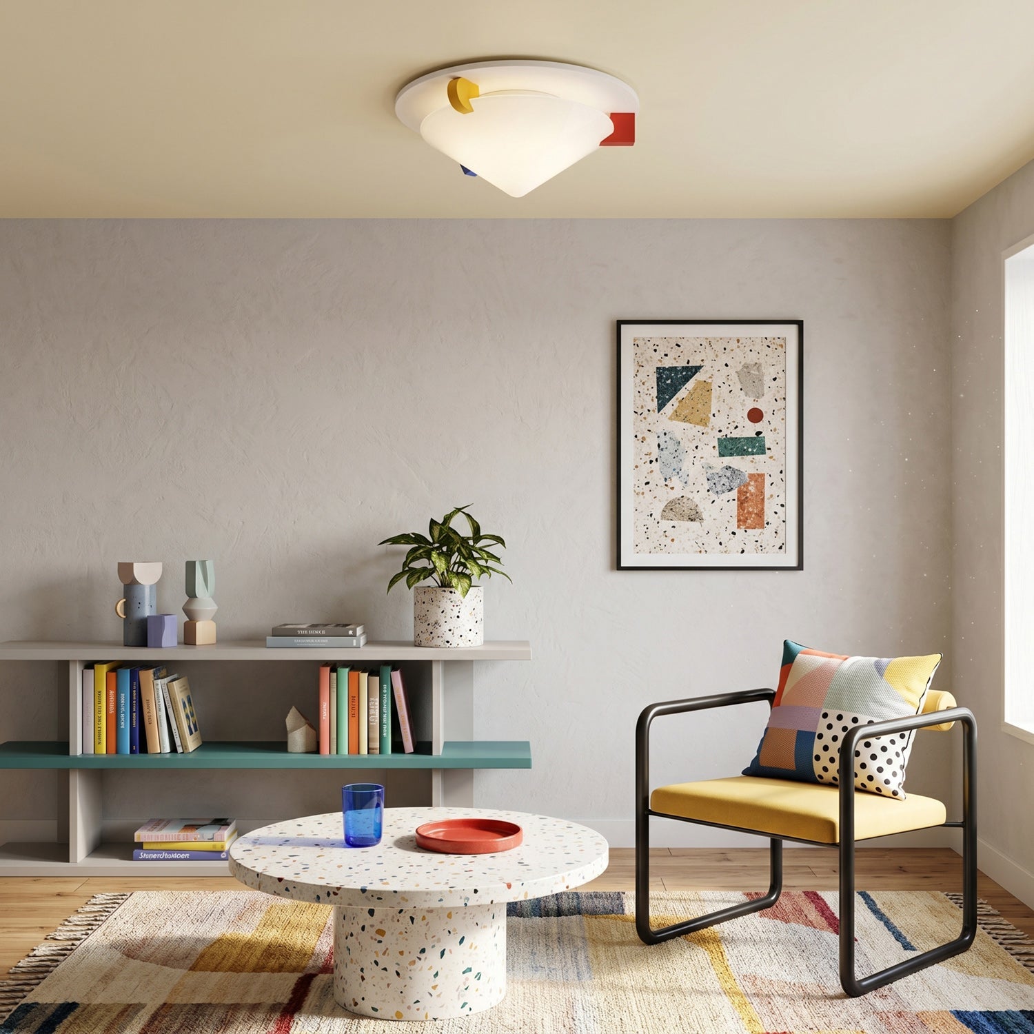 Colorful Dome Semi-Flush Ceiling Light