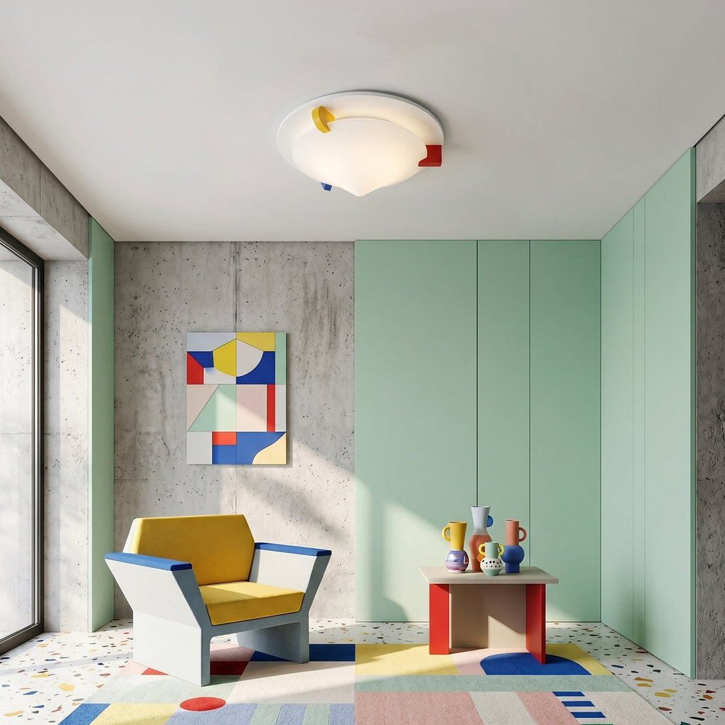 Colorful Dome Semi-Flush Ceiling Light