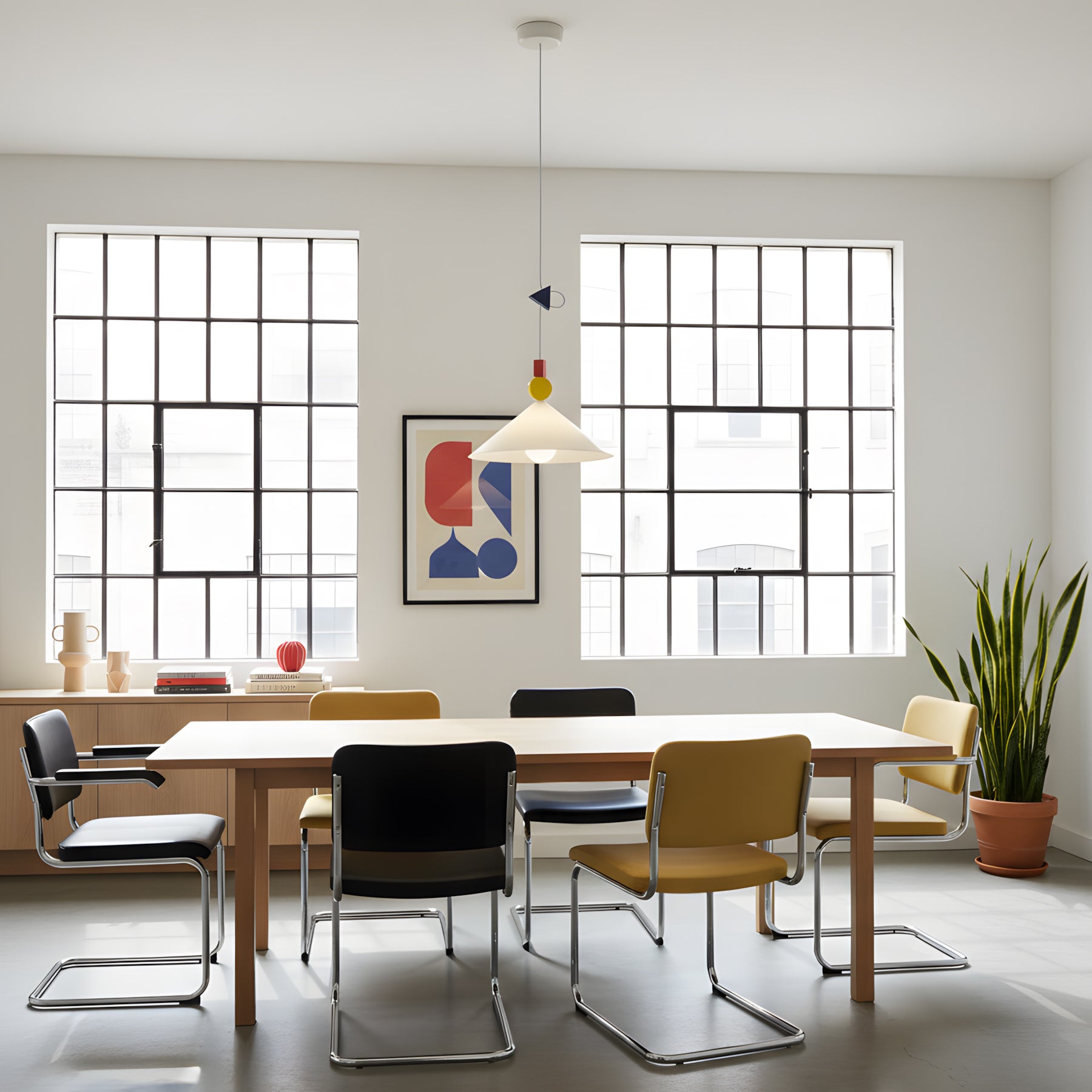 Geometric Playful Pendant Lamp, Primary Colors