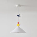 Geometric Playful Pendant Lamp, Primary Colors