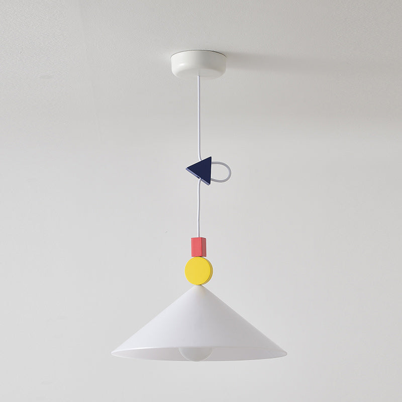 Geometric Playful Pendant Lamp, Primary Colors