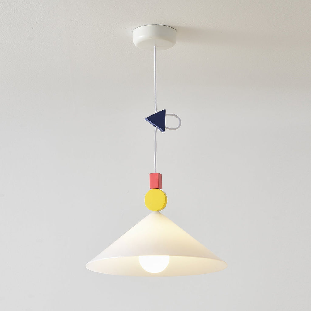 Geometric Playful Pendant Lamp, Primary Colors