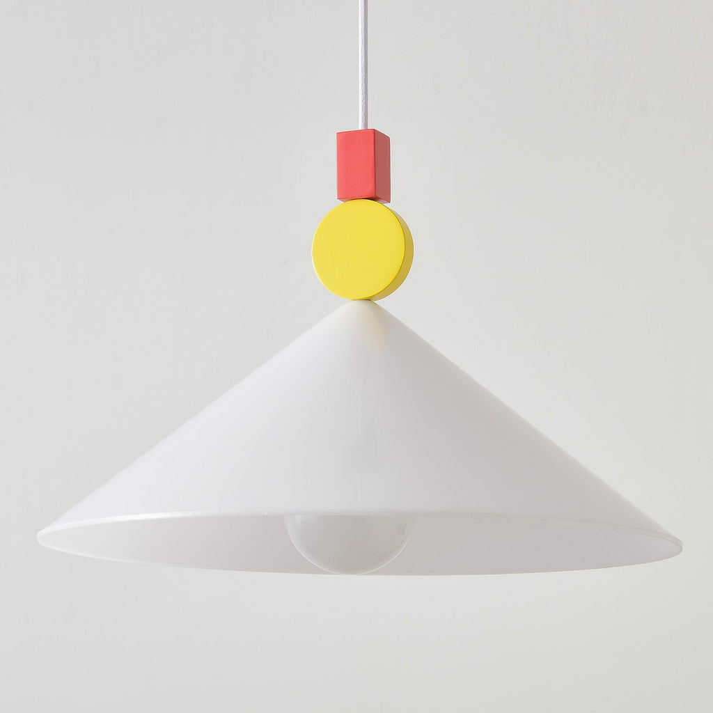Geometric Playful Pendant Lamp, Primary Colors