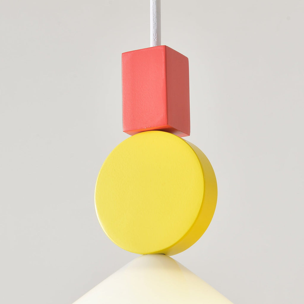Geometric Playful Pendant Lamp, Primary Colors